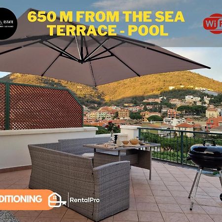 650 Metri Dal Mare - Wifi - Terrazzo - Piscina - A/C Pietra Ligure Exterior foto